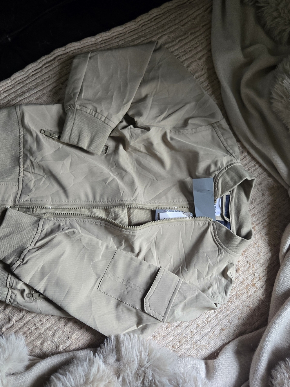 Soveirgn Code Khaki Bomber Jacket - Neutral Tan